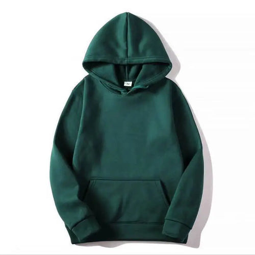 Classic Plain Fleece Hoodie – Unisex Pullover Hooded Sweatshirt