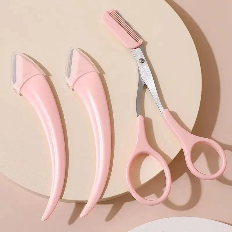 3-in-1 Eyebrow Shaping Kit – Safe Razor & Precision Scissors