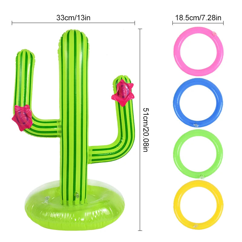 Floating Ring Toss Party Game – Inflatable Cactus Pool Toy