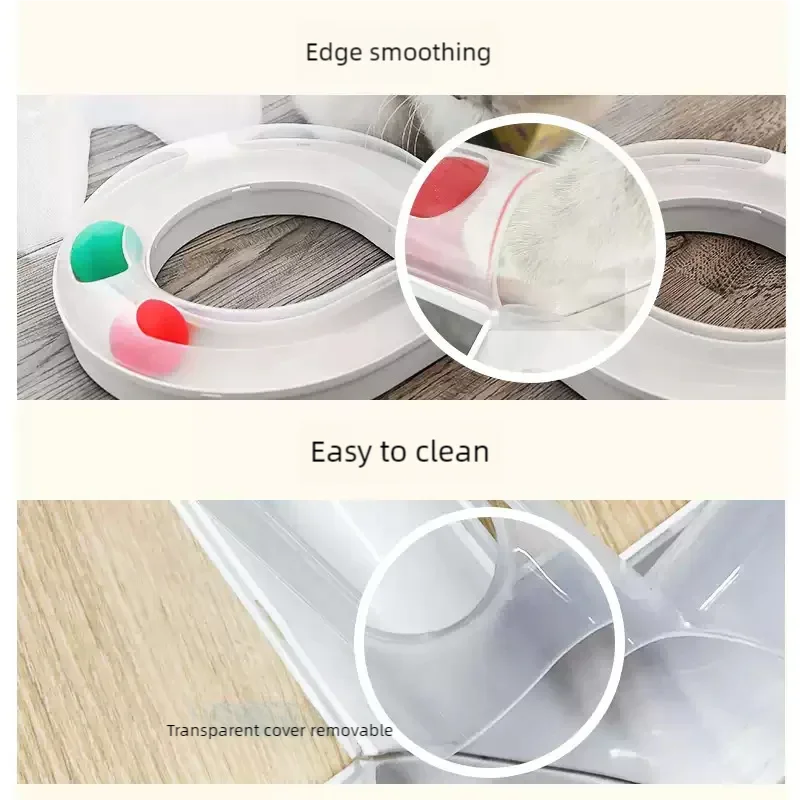 Spinning Cat Track Ball Toy, Interactive Turntable Play Toy for Boredom Relief & Active Kittens