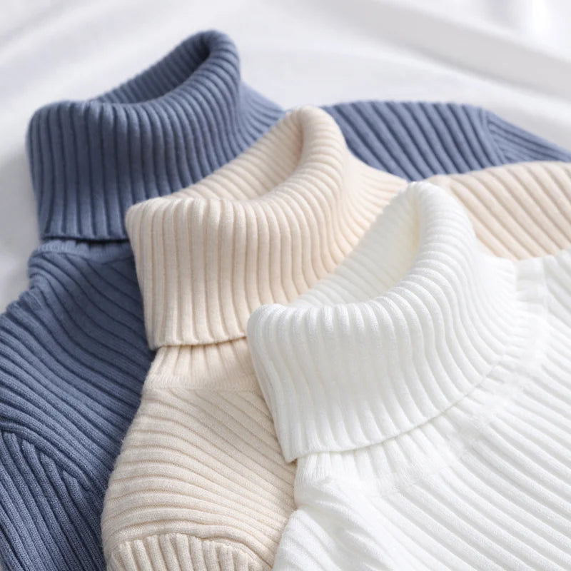 Women’s Knitted Turtleneck Sweater – Soft Cashmere-Blend Pullover for Fall & Winter