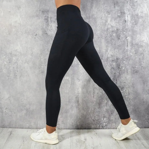 Yoga Fitness Women Leggings High Waist Tights with Pocket Gym Workout