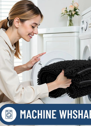 Olanly Chenille Bathroom Rug, Non-Slip, Soft & Machine Washable Mat with PVC Backing