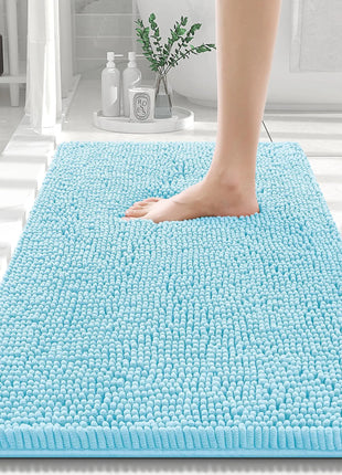 Olanly Chenille Bathroom Rug, Non-Slip, Soft & Machine Washable Mat with PVC Backing