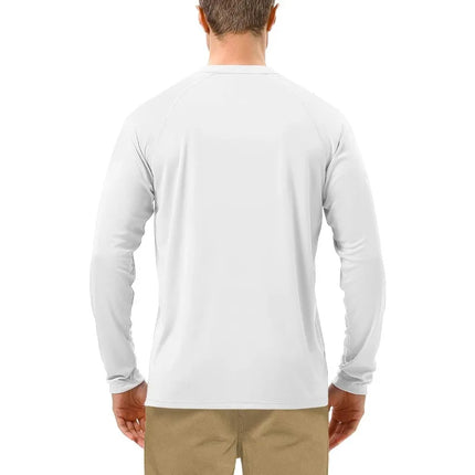 Mens UPF 50+ UV Sun Protection Long Sleeve Shirts Quick Dry SPF Rash Guard for Fishing Hiking Swimming Running Outdoor Activitie