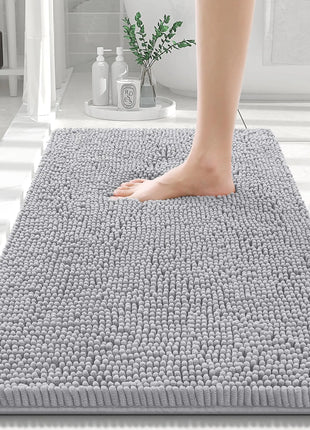 Olanly Chenille Bathroom Rug, Non-Slip, Soft & Machine Washable Mat with PVC Backing