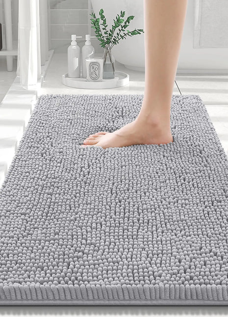 Olanly Chenille Bathroom Rug, Non-Slip, Soft & Machine Washable Mat with PVC Backing