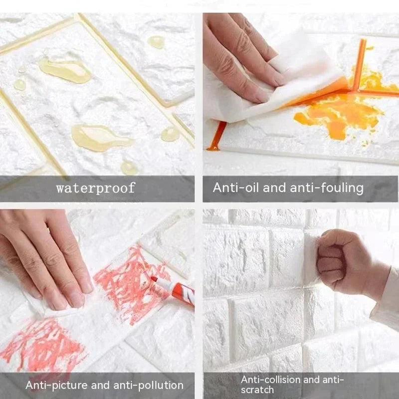 3D Foam Wall Panels – Self-Adhesive (70cm x 2m)