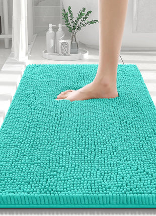 Olanly Chenille Bathroom Rug, Non-Slip, Soft & Machine Washable Mat with PVC Backing
