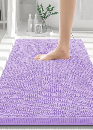 Olanly Chenille Bathroom Rug, Non-Slip, Soft & Machine Washable Mat with PVC Backing