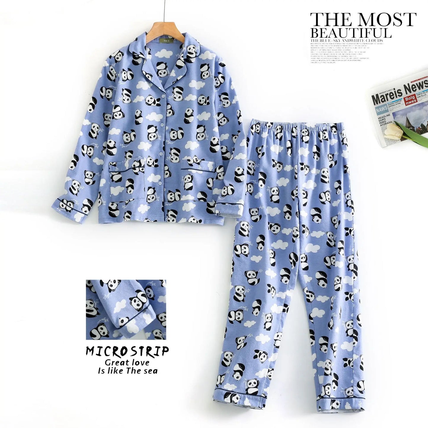 Women’s Plaid Flannel Pajamas, Plus Size Cotton Homewear Set for Fall & Winte