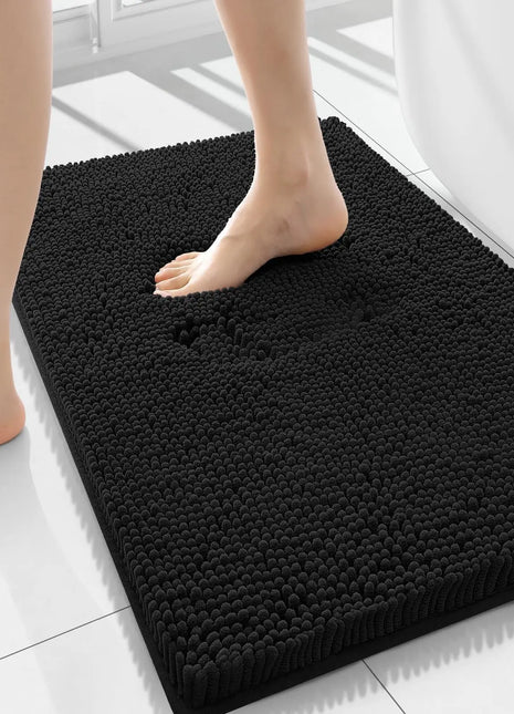 Olanly Chenille Bathroom Rug, Non-Slip, Soft & Machine Washable Mat with PVC Backing