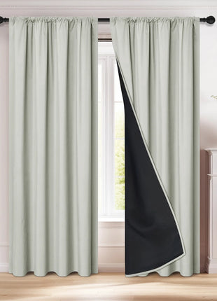 Modern 2-Piece Blackout Curtains, Rod Pocket Window Panels for Bedroom, Living Room & More