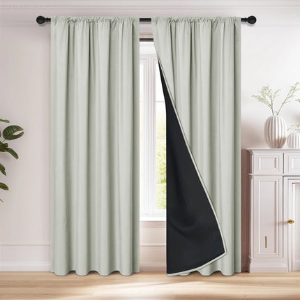 Modern 2-Piece Blackout Curtains, Rod Pocket Window Panels for Bedroom, Living Room & More