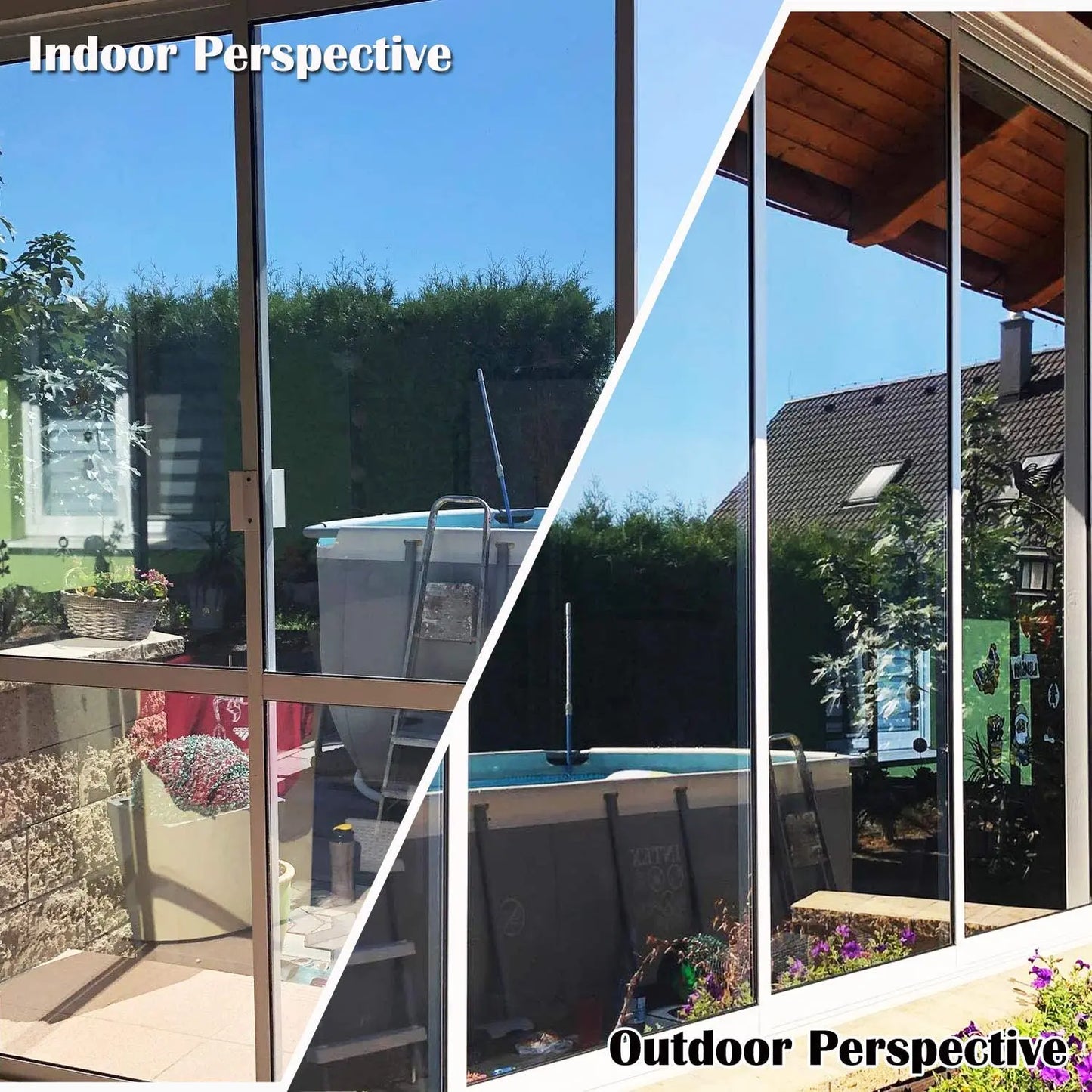 AFDB One Way Window Film, Mirror Effect Tint Glass Covering for Home