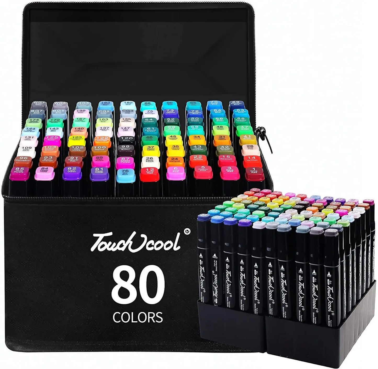 24-80 Colors Oily Art Marker Pen Set for Draw Double Headed Sketching