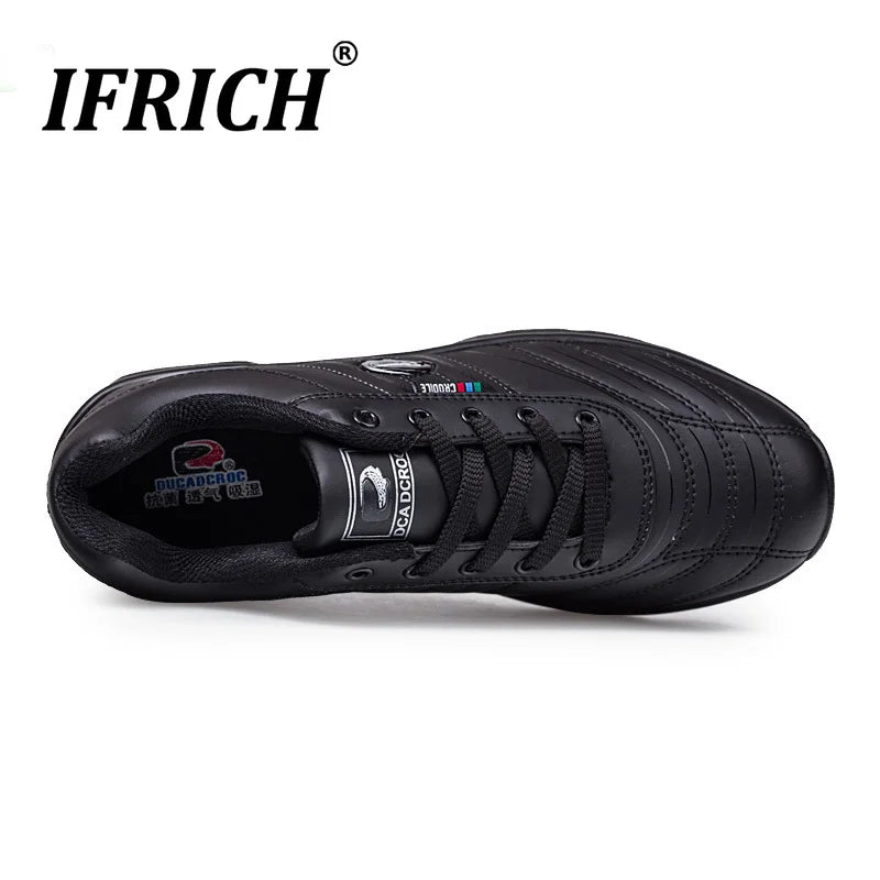 Men’s Waterproof Leather Running Shoes, Cushion Comfort Gym & Training Sneakers