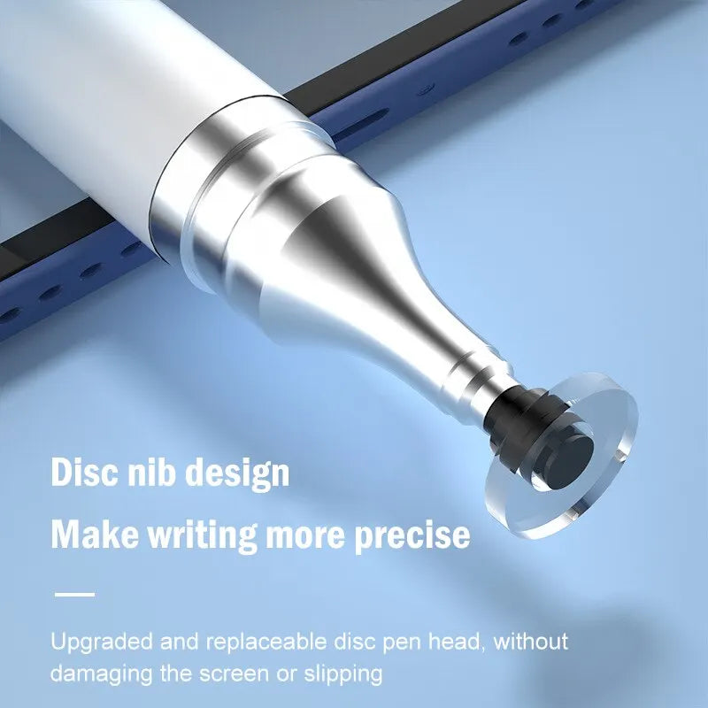 Dual-Tip Stylus with Disc & Soft Silicone Head