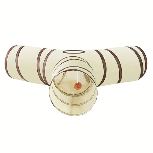 Foldable Cat Tunnel – Easy-to-Store Striped Play Toy for Cats