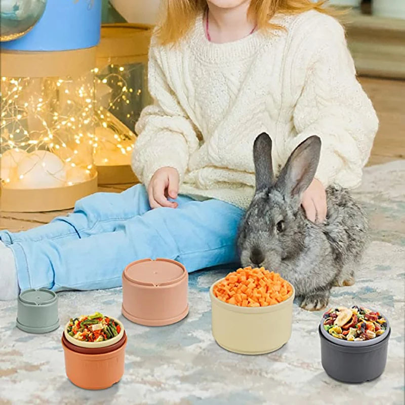 Stacking Cups Toy for Rabbits & Small Animals – Colorful & Reusable
