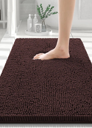 Olanly Chenille Bathroom Rug, Non-Slip, Soft & Machine Washable Mat with PVC Backing
