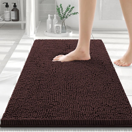 Olanly Chenille Bathroom Rug, Non-Slip, Soft & Machine Washable Mat with PVC Backing