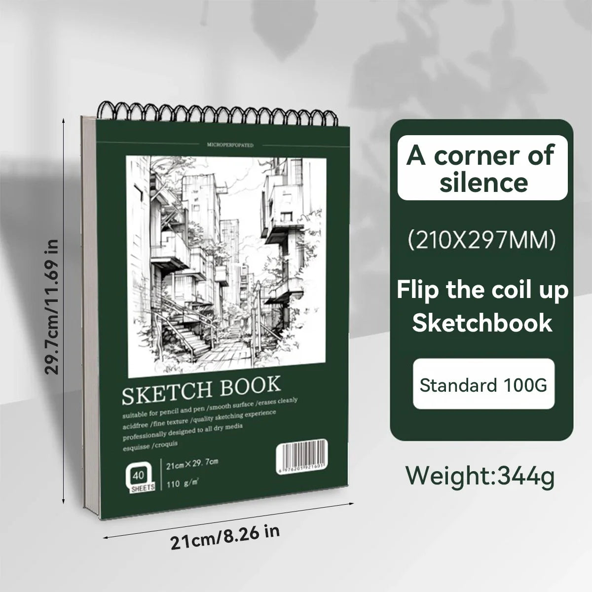 Spiral Bound Artist Sketchbook – A3/A4/A5 Acid-Free Drawing Pad