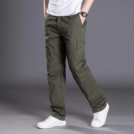 Mens Cargo Work Pants Ripstop Tactical Pants Elastic WaistWaist Hiking Pants Casual Cotton Jogger Outdoor Trousers