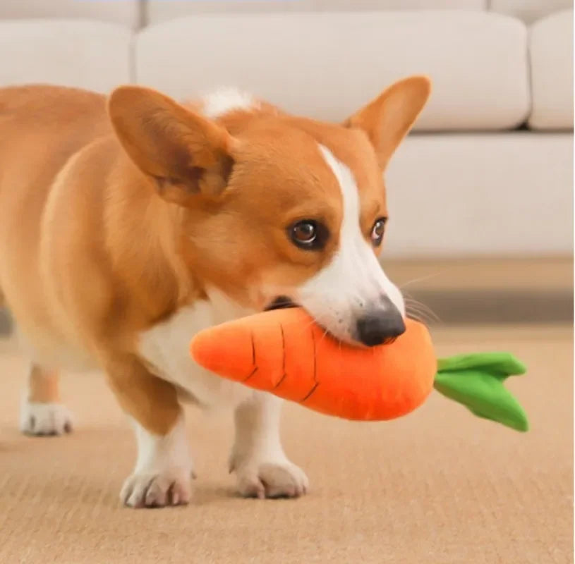 Extra Large 29.5” Carrot Dog Toy – Plush Squeaky Chew Toy for Calming & Playful Puppies and Dogs