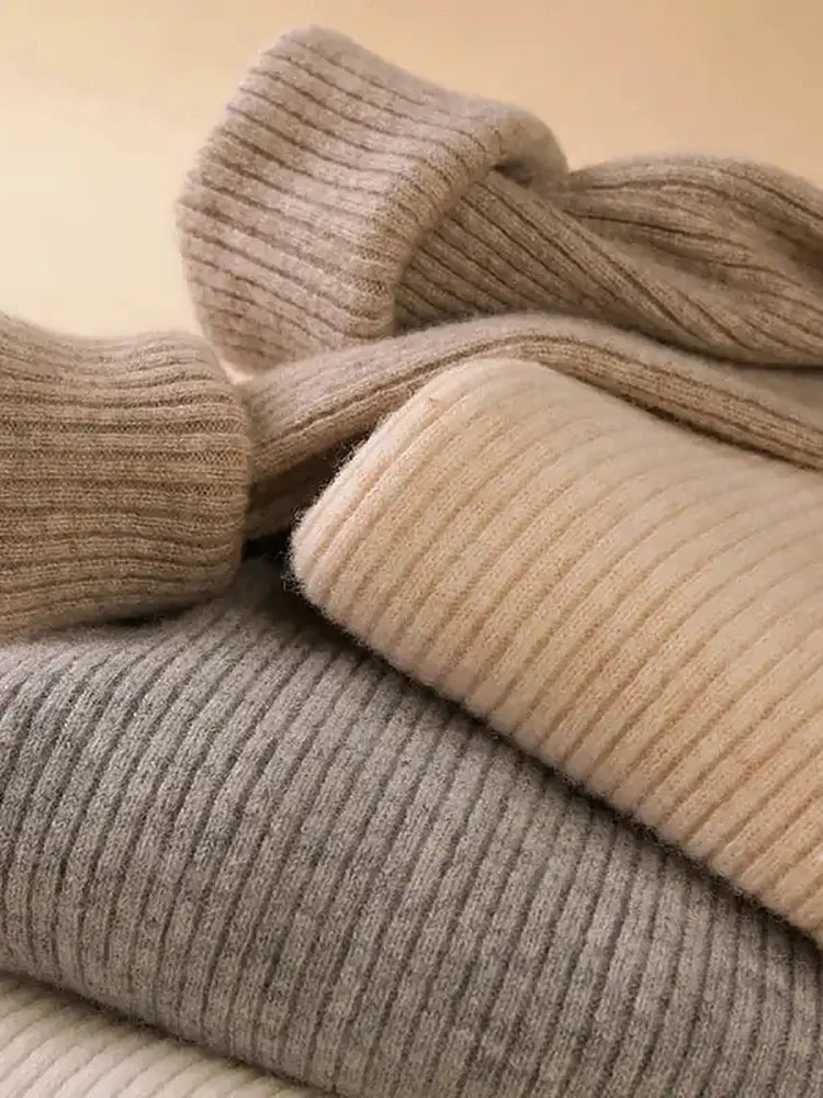 Women’s Knitted Turtleneck Sweater – Soft Cashmere-Blend Pullover for Fall & Winter