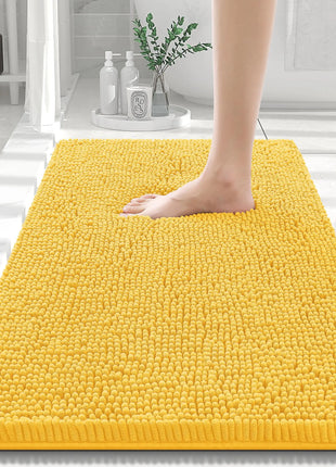Olanly Chenille Bathroom Rug, Non-Slip, Soft & Machine Washable Mat with PVC Backing