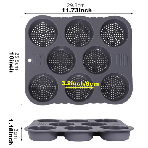 Hamburger Bun Mold Non-Stick Food Grade Silicone Bread Loaf Pan
