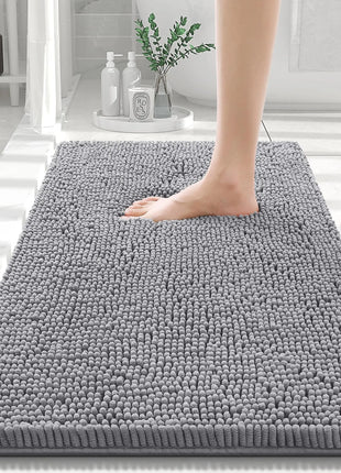 Olanly Chenille Bathroom Rug, Non-Slip, Soft & Machine Washable Mat with PVC Backing