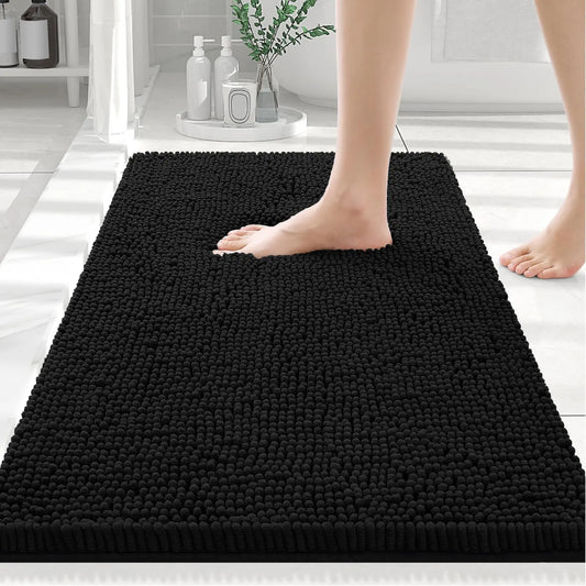 Olanly Chenille Bathroom Rug, Non-Slip, Soft & Machine Washable Mat with PVC Backing