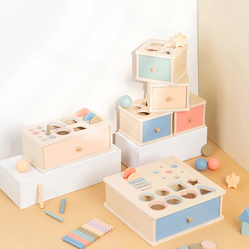 Kids' Wooden Shape Sorting & Matching Toy