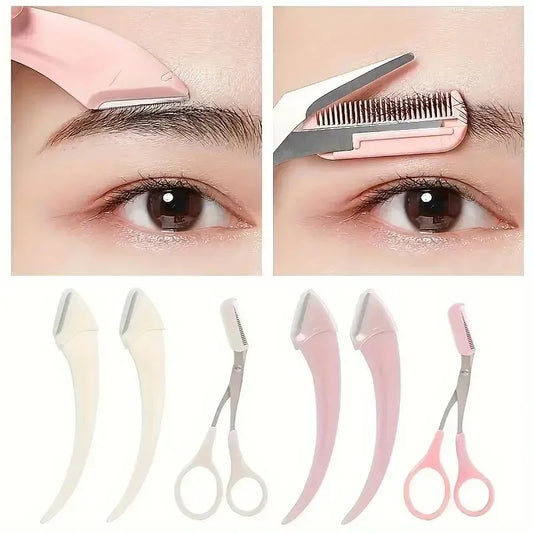 3-in-1 Eyebrow Shaping Kit – Safe Razor & Precision Scissors