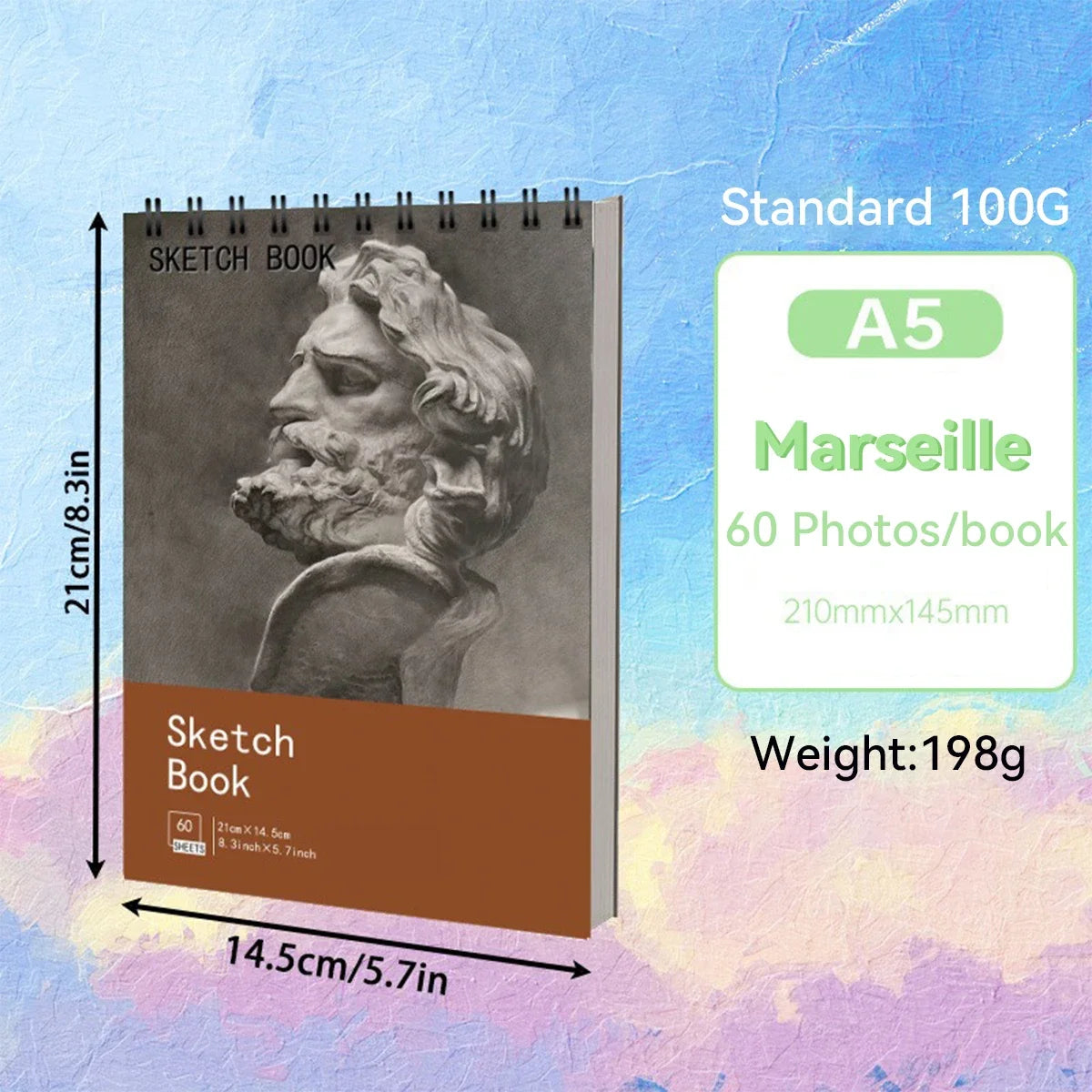 Spiral Bound Artist Sketchbook – A3/A4/A5 Acid-Free Drawing Pad