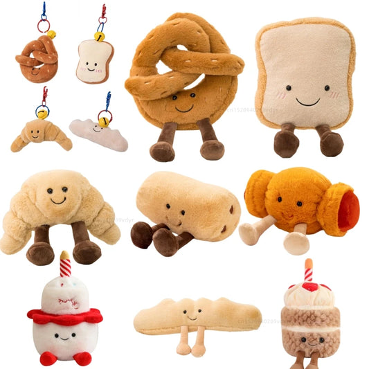 New Cartoon Egg Stuffed Toy Expression Food Bread Toast Series