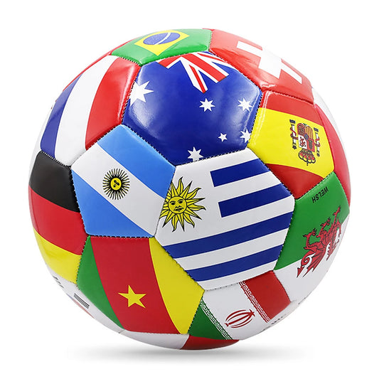Durable Outdoor Soccer Ball with Flag Design (Size 5)