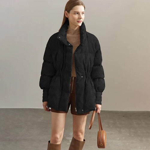 AMII Minimalist Duck Down Puffer Coat Women Winter, Lightweight