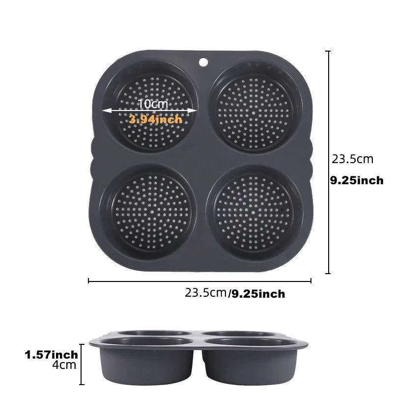 Hamburger Bun Mold Non-Stick Food Grade Silicone Bread Loaf Pan