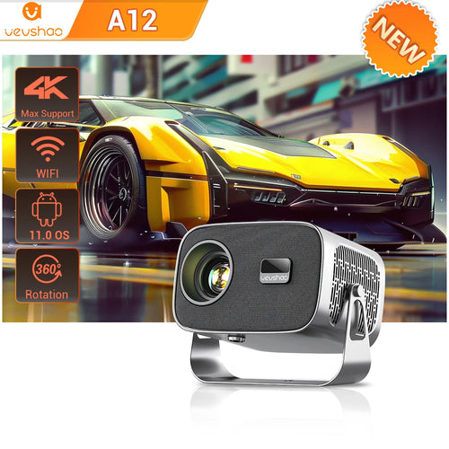 VEVSHAO A12 Projector Mini Portable  LED Video Android 11.0 WIFI 6