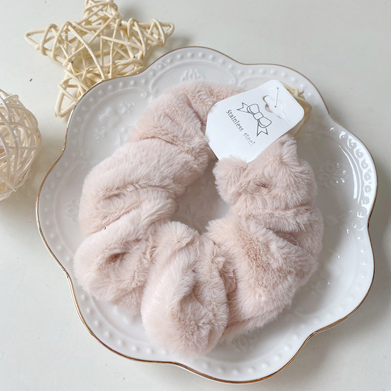 Solid Color Plush Hair Tie - 9pcs Set