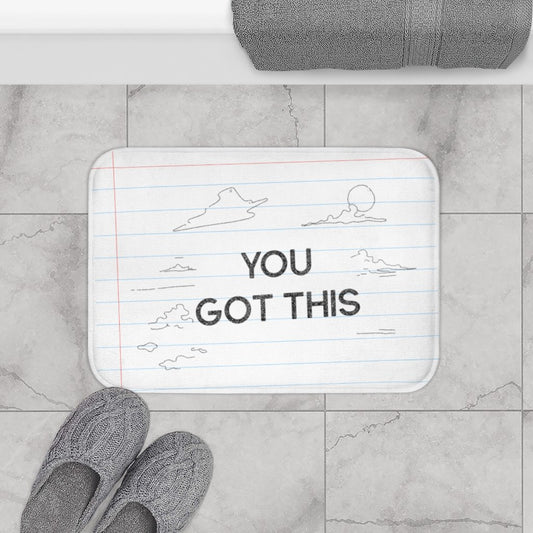 “You Got This” Bath Mat – Motivational Pencil Font Bathroom Rug