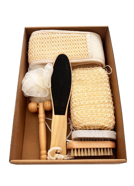 Bath Set Seven-piece Bath Towel Bath Brush Pumice Stone Sisal Mesh Sponge