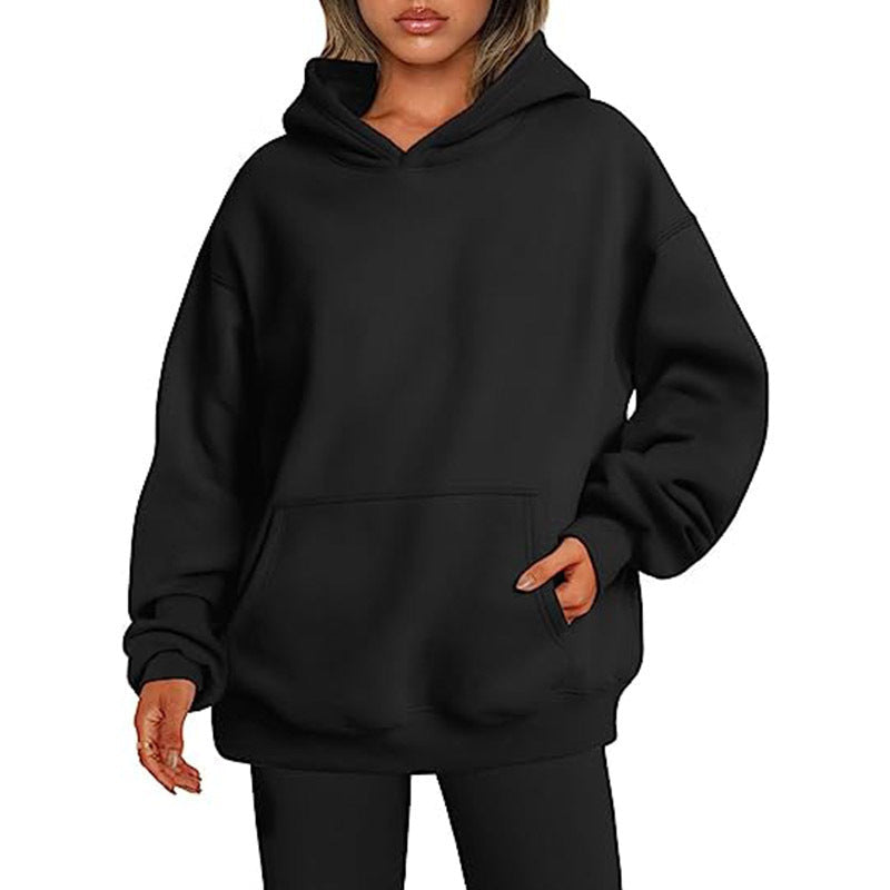 Women's Hoodies With Pockets Fashion Solid Sweatshirt Oversized Hooded