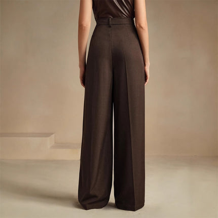 Commuter-Ready Solid-Color Elegant High-Waist Pants That Create A Slimming Look