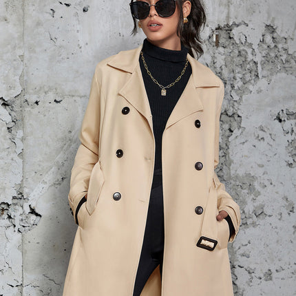 Women's Mid-length Trench Coat British Style Coat