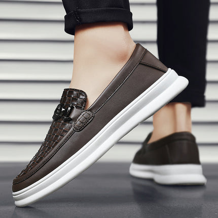 Fashion Retro British Style Low-top Slip-on Small Leather Shoes