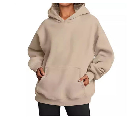 Women's Hoodies With Pockets Fashion Solid Sweatshirt Oversized Hooded